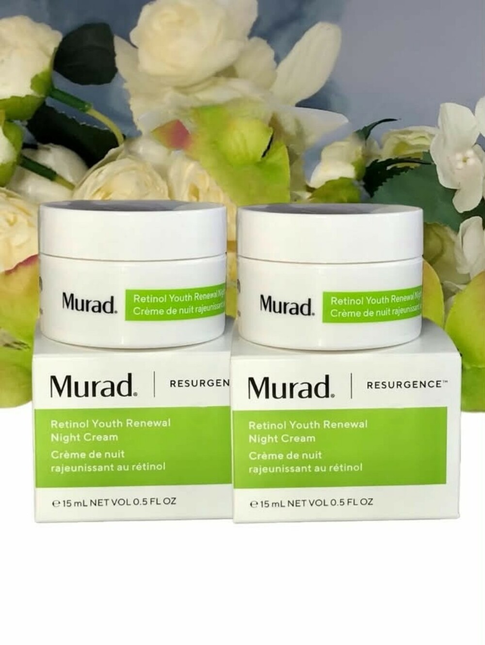 2x Murad Retinol Youth Resurgence Renewal Night Cream DUO Travel Size 15mL *NEW!